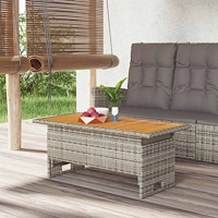 vidaXL Trädgårdsbord grå 100x50x43/63 cm akaciaträ & konstrotting