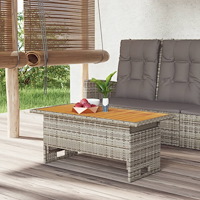 vidaXL Trädgårdsbord grå 100x50x43/63 cm akaciaträ & konstrotting