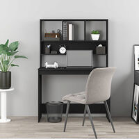 vidaXL Skrivbord med hyllor svart 102x45x148 cm konstruerat trä