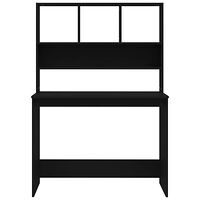 vidaXL Skrivbord med hyllor svart 102x45x148 cm konstruerat trä
