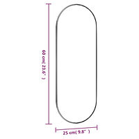 vidaXL Väggspegel 25x60 cm glas oval