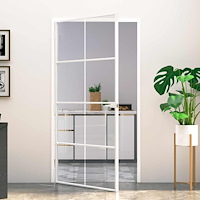 vidaXL Innerdörr 102x201,5 cm härdat glas och aluminium slim