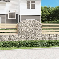 vidaXL Gabion bågformad 150x50x140/160 cm galvaniserat järn
