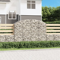 vidaXL Gabion bågformad 200x30x140/160 cm galvaniserat järn