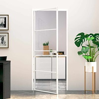 vidaXL Innerdörr 83x201,5 cm härdat glas och aluminium slim