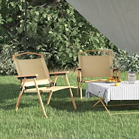 vidaXL Campingstolar 2 st Beige 54x43x59cm oxfordtyg