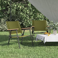 vidaXL Campingstolar 2 st grön 54x55x78 cm oxfordtyg