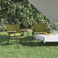 vidaXL Campingstolar 2 st grön 54x43x59cm oxfordtyg