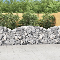 vidaXL Gabion bågformad 200x30x80/100 cm galvaniserat järn