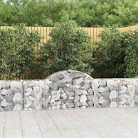 vidaXL Gabion bågformad 200x30x60/80 cm galvaniserat järn