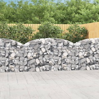 vidaXL Gabion bågformad 200x30x100/120 cm galvaniserat järn