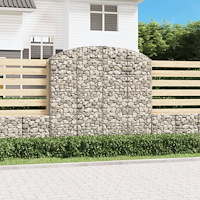 vidaXL Gabion bågformad 200x30x180/200 cm galvaniserat järn