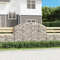 vidaXL Gabion bågformad 200x30x120/140 cm galvaniserat järn