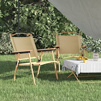 vidaXL Campingstolar 2 st Beige 54x55x78 cm oxfordtyg