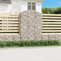 vidaXL Gabion bågformad 150x50x220/240 cm galvaniserat järn
