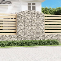 vidaXL Gabion bågformad 200x30x220/240 cm galvaniserat järn