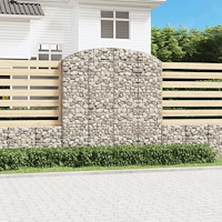 vidaXL Gabion bågformad 200x30x200/220 cm galvaniserat järn