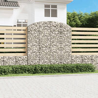 vidaXL Gabion bågformad 200x30x200/220 cm galvaniserat järn