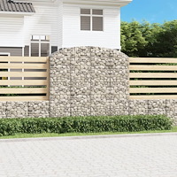 vidaXL Gabion bågformad 200x50x180/200 cm galvaniserat järn