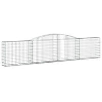 vidaXL Gabion bågformad 400x30x80/100 cm galvaniserat järn