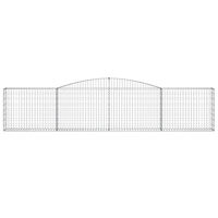 vidaXL Gabion bågformad 400x30x80/100 cm galvaniserat järn