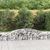 vidaXL Gabion bågformad 400x50x40/60 cm galvaniserat järn