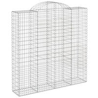 vidaXL Gabion bågformad 200x50x200/220 cm galvaniserat järn