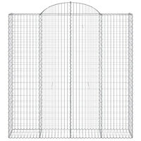 vidaXL Gabion bågformad 200x50x200/220 cm galvaniserat järn