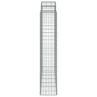 vidaXL Gabion bågformad 200x50x200/220 cm galvaniserat järn
