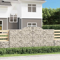 vidaXL Gabion bågformad 300x50x140/160 cm galvaniserat järn