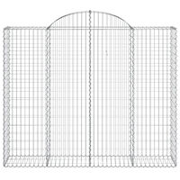 vidaXL Gabion bågformad 200x50x160/180 cm galvaniserat järn