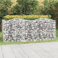 vidaXL Upphöjd planteringsgabion 200x100x100 cm galvaniserat järn