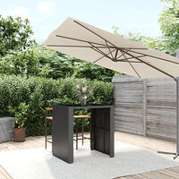 vidaXL Barbord med glasskiva svart 105x80x110 cm konstrotting