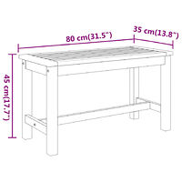 vidaXL Trädgårdsbänk 80x35x45 cm massivt akaciaträ