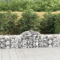 vidaXL Gabion bågformad 200x50x60/80 cm galvaniserat järn