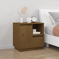 vidaXL Sängbord honungsbrun 50x34x50 cm massiv furu