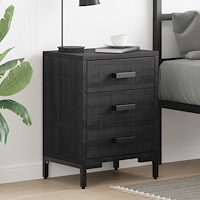 vidaXL Sängbord 2 st svart 40x30x55 cm massivt furuträ