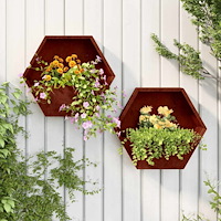 vidaXL Odlingslådor för vägg 2 st rosttrögt stål 46x10x40 cm