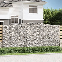 vidaXL Gabioner bågformade 2 st 400x50x180/200 cm galvaniserat järn