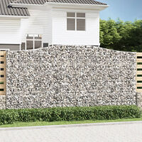 vidaXL Gabioner bågformade 4 st 400x50x200/220 cm galvaniserat järn