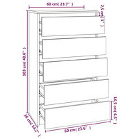 vidaXL Lådskåp rökfärgad ek 60x36x103 cm konstruerat trä