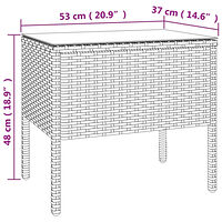 vidaXL Sidobord brunt 53x37x48 cm konstrotting och härdat glas