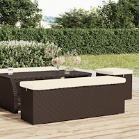 vidaXL Fotpall med dyna brun 110x30x40 cm konstrotting