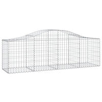 vidaXL Gabioner bågformade 3 st 200x50x60/80 cm galvaniserat järn