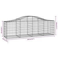 vidaXL Gabioner bågformade 3 st 200x50x60/80 cm galvaniserat järn