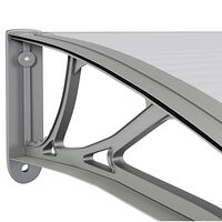 vidaXL Entrétak grå och transparent 80x75 cm polykarbonat