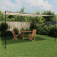 vidaXL Paviljong beige 4x4 m 180 g/m² tyg och stål