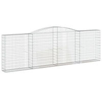 vidaXL Gabioner bågformade 5 st 400x30x120/140 cm galvaniserat järn