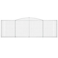 vidaXL Gabioner bågformade 5 st 400x30x120/140 cm galvaniserat järn