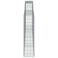 vidaXL Gabioner bågformade 5 st 400x30x120/140 cm galvaniserat järn